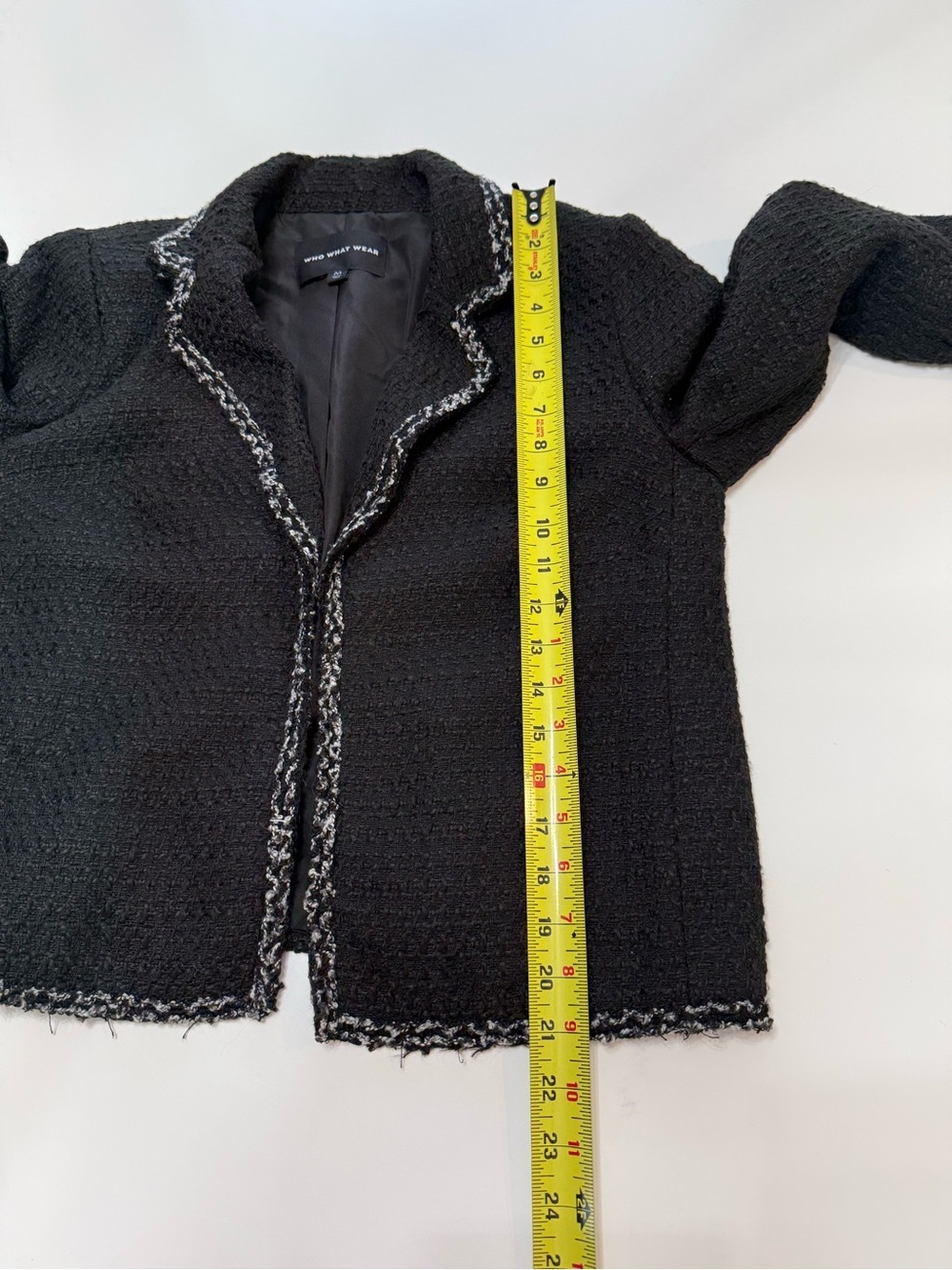 Who What Wear Black Tweed-Trim Blazer Size Medium - Picture 4 of 9
